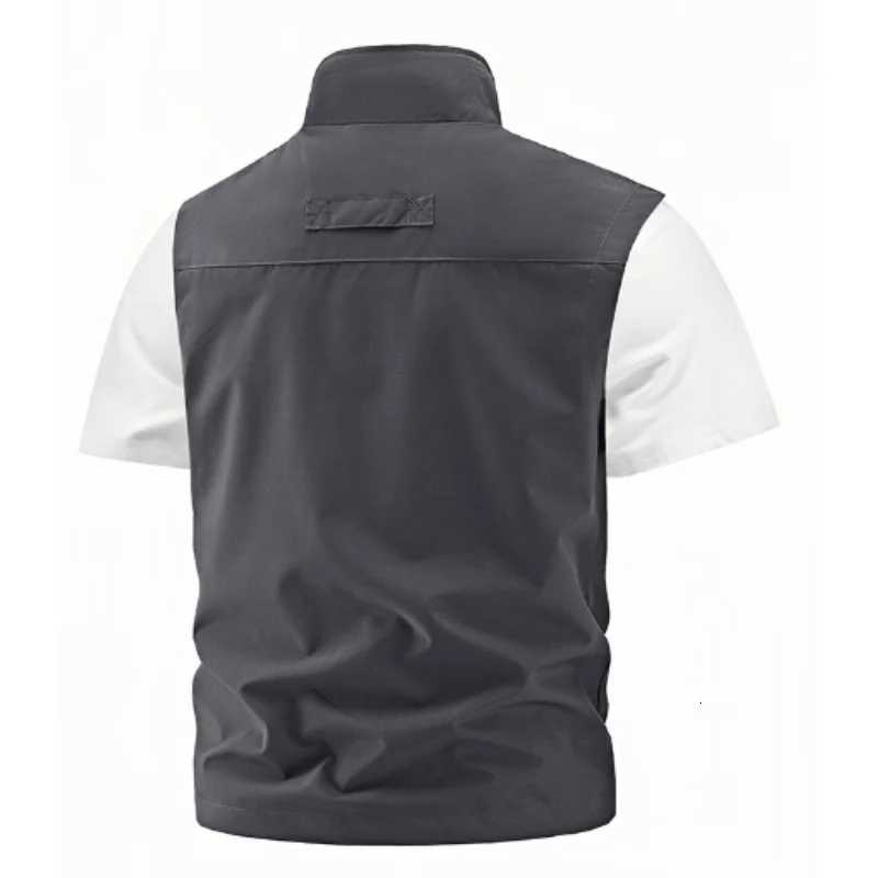 2025 New Fashion Mens Vest Windproof Solid Sleeveless Jacket Motorcycle Ourdoor Waterproof Biker Vest for Men Clothing W251029