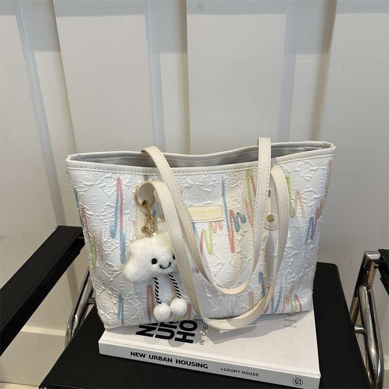 Designer bag Trendy Capacity Zipper for Women 2025 New Simple Large Cute Textured Commuter Tote Shoulder Bag