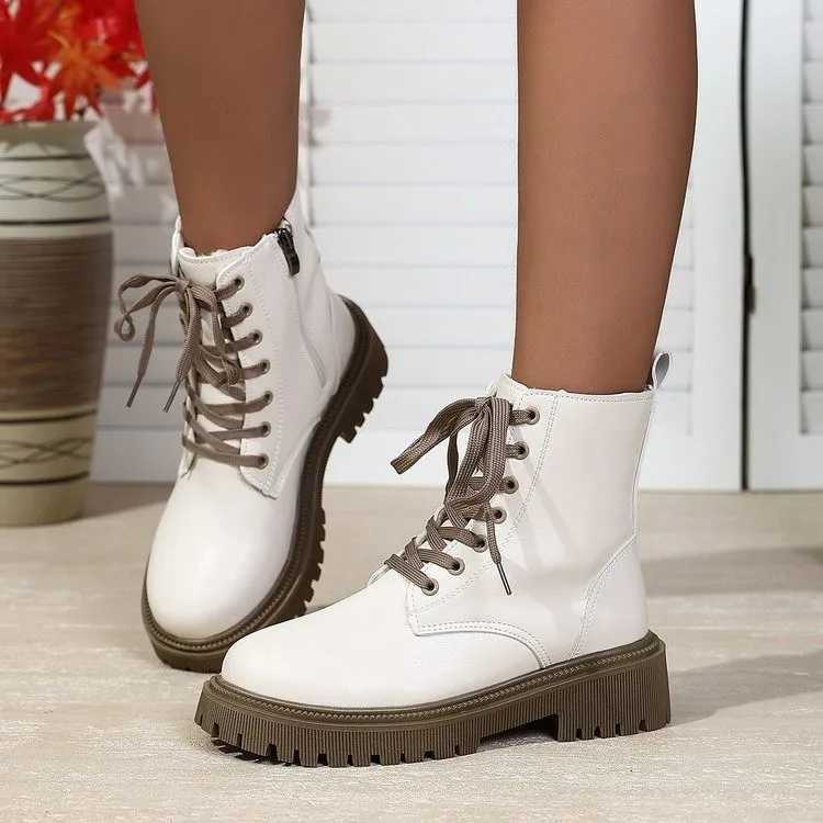 Booties Fashion British Platform Retro Casual Comfort Round Toe Boots for Women Z251029
