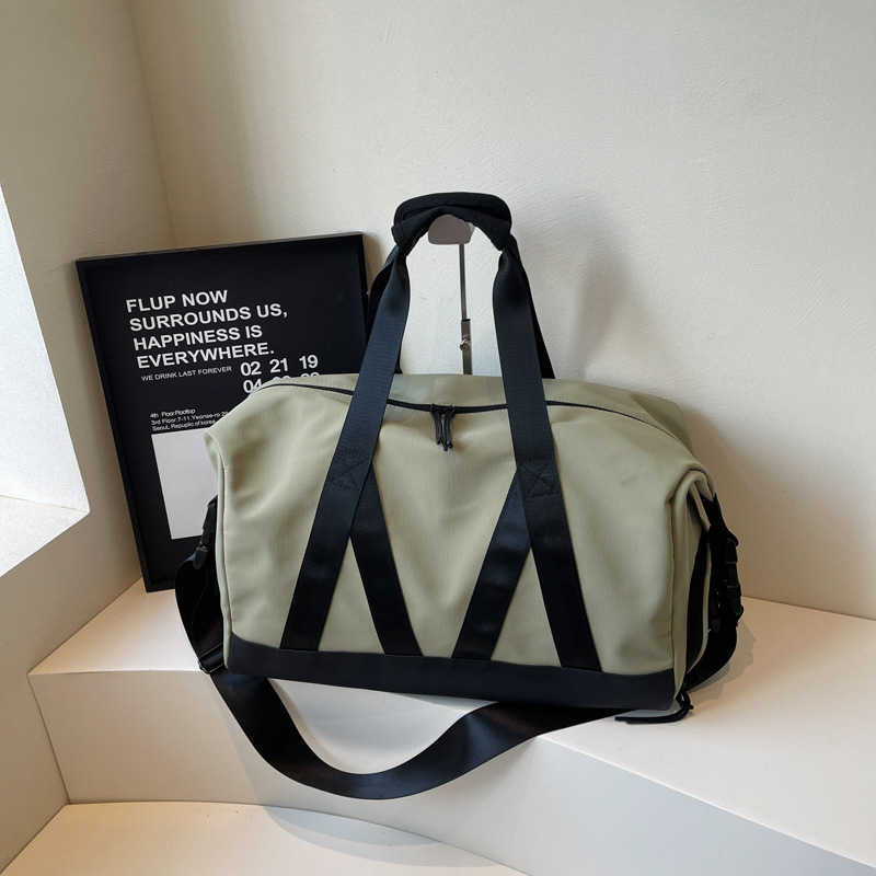 Trendy Short Trip Shoulder Travel Bag Fashion Trend Large Capacity Handbag Casual Yoga Sports Fitness Bag
