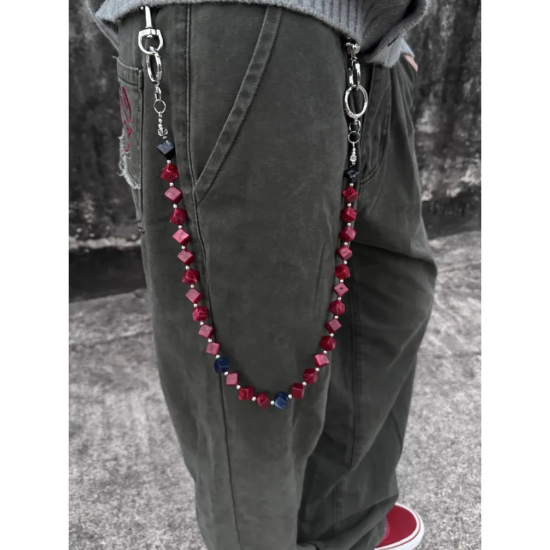 Original KGSC ink smudge acrylic red beads American cleanfit trouser chain vintage retro style denim 251021
