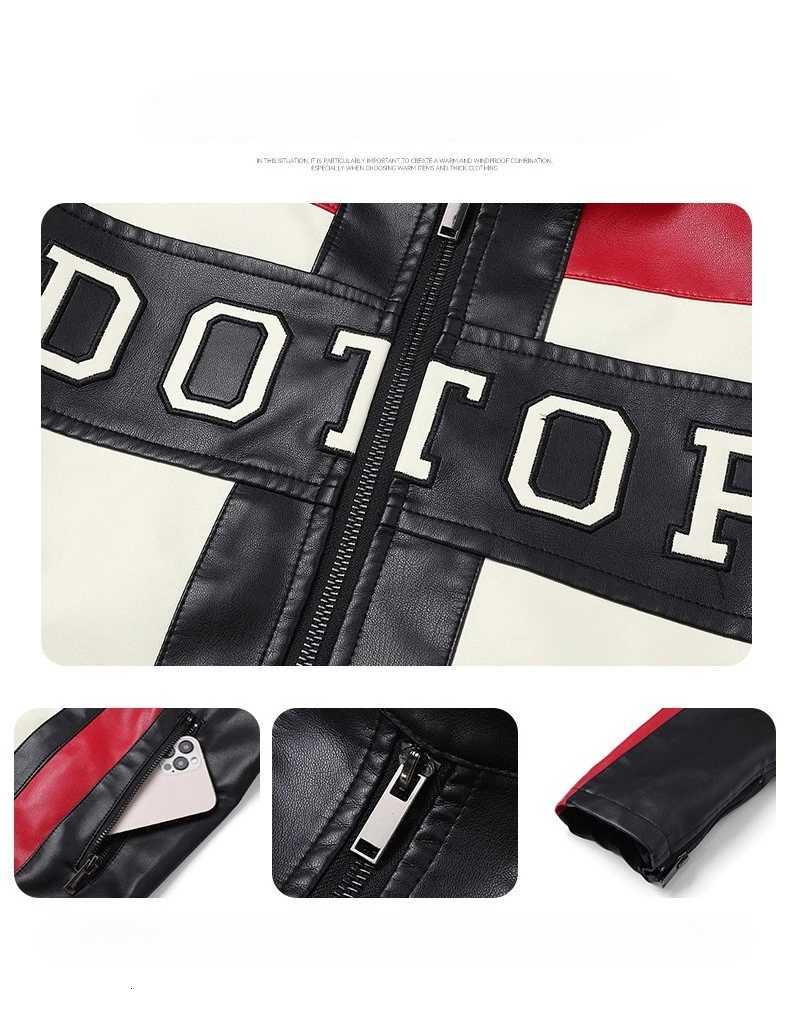High Street Mens Vintage Biker Leather Jacket Autumn Winter Retro Stand Collar Motorcycle PU Coat Warm Windproof Casual JacketT251029