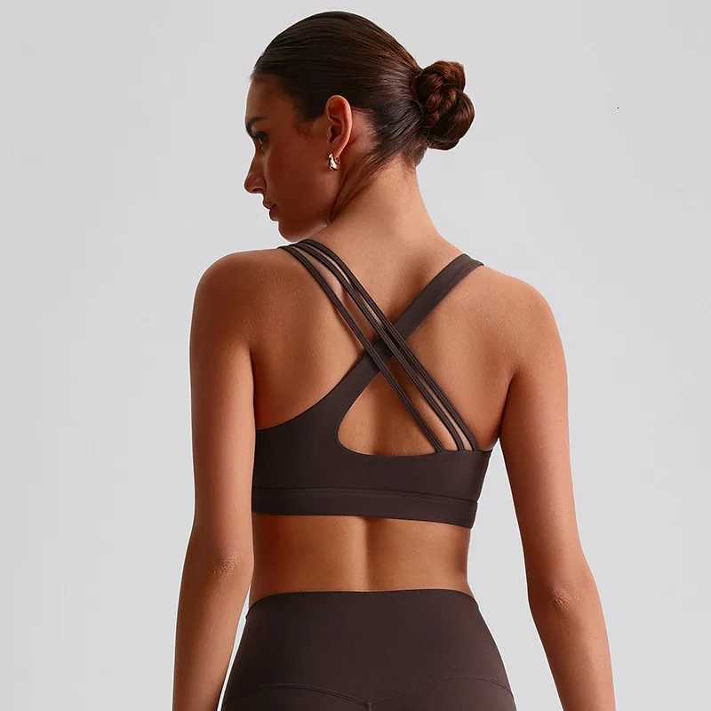 Sexy Tight Sport Butter Top Women Fitness Bra Cross Back Gym Shoulder Strap Underwear Yoga Vest High impact shockproof Chest PadXJ251029