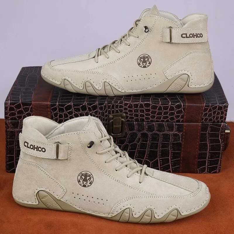 Mens Genuine Leather Shoes Ankle Boots 2023 Men Sneakers Outdoor Light LaceUp Casual Shoes Fashion Loafers Winter Warm Boots Z251029