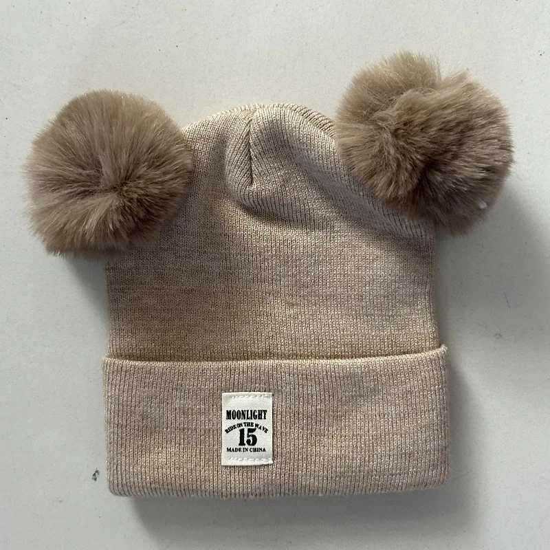 New Cute Beanie Cap Autumn Winter Knitted Pullover Hat Toddler Thicken Ear Protection Cap251028