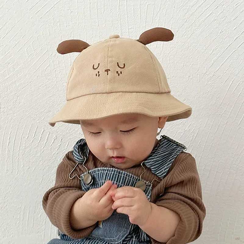 Cute Cartoon Kids Fisherman Hat Solid Cotton Children Bucket Hats 12year Boy Girl Wide Brim Sun Visors Baby Sunscreen Basin Cap251028