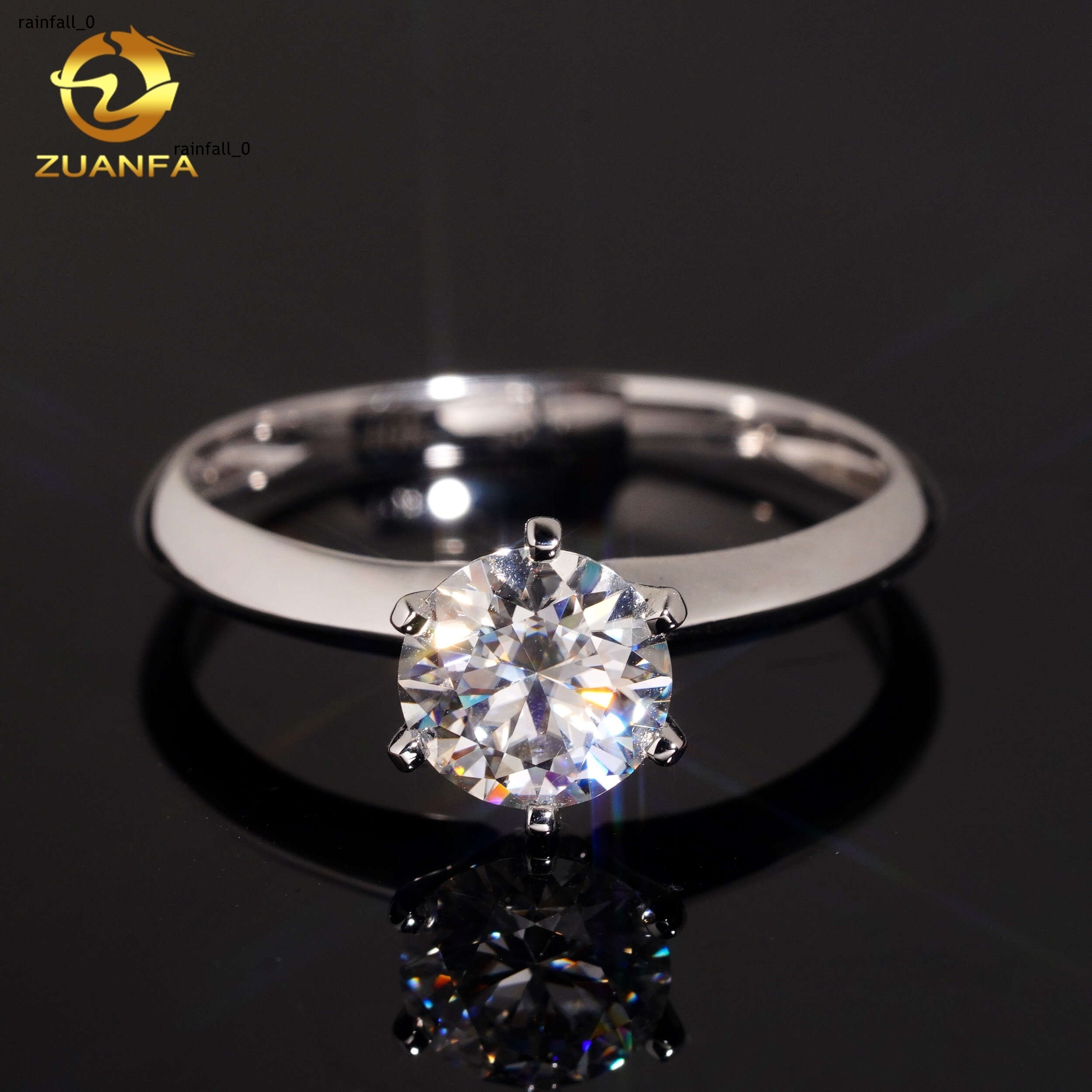 Custom Classical 6prongs Brilliant Cut Moissanite Pass Diamond Test 10K 14K 18K RoseYellowWhite Gold Wedding Engagement Ring