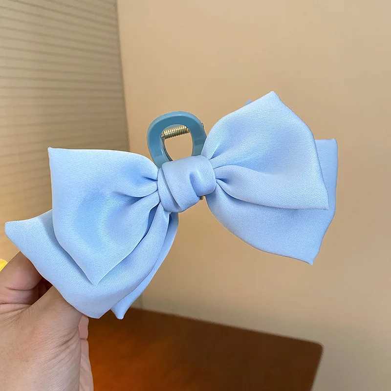 Haimeikang Satin Bow Hair Claws Crab Girls Sweet Ponytail Hairpin Hair Claw Solid Color Fashion Hair Clips Hair AccessoriesW251028