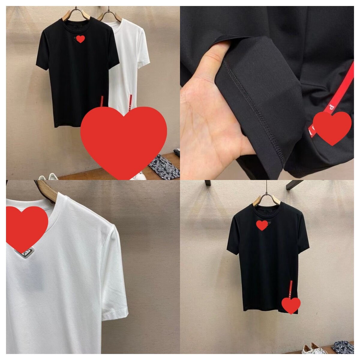 Italy Brand Designer Summer Tees T-shirt Pure Cotton Men's Women new