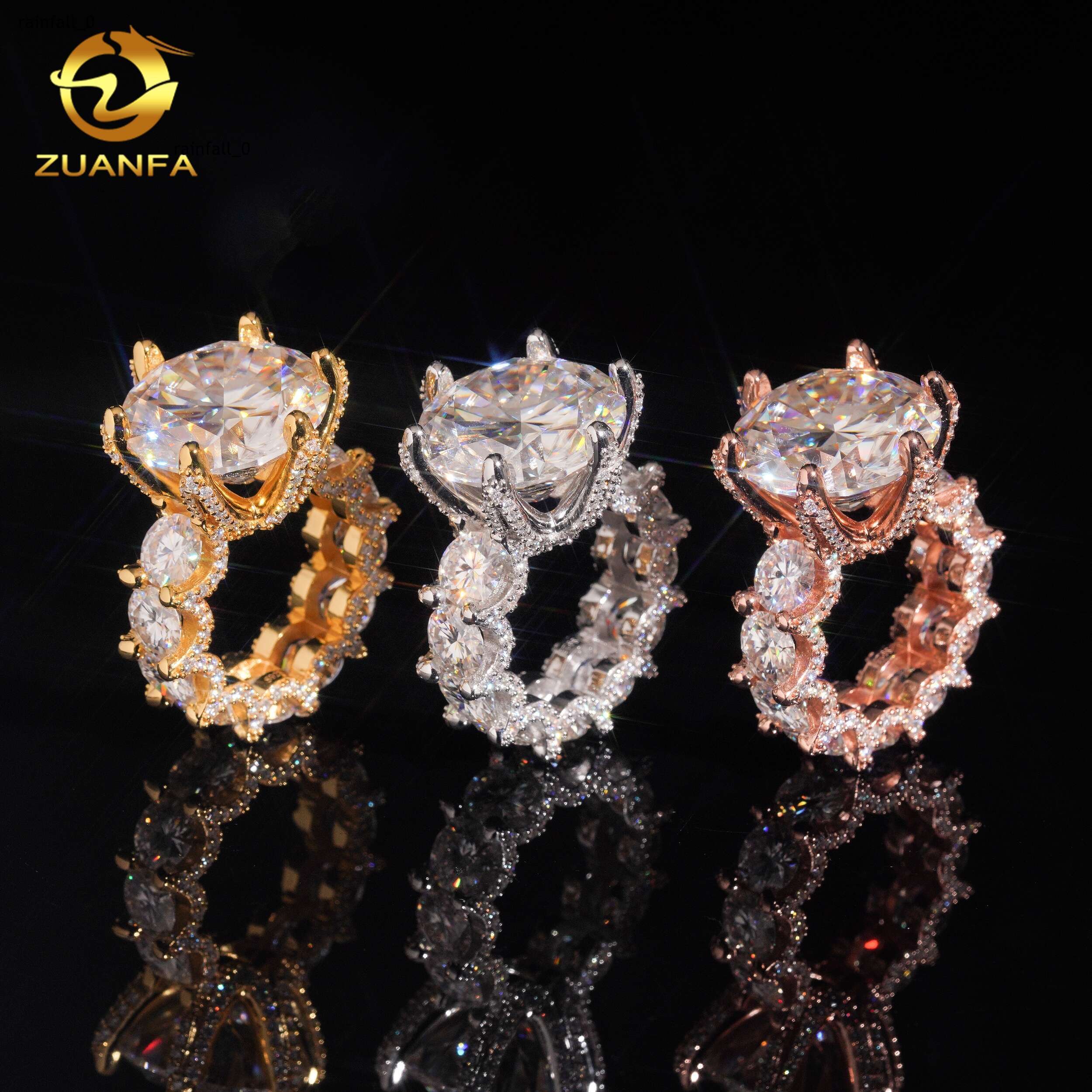 Luxury Big Size 20carat Brilliant Cut Moissanite Pass Diamond Test 925 Sterling Silver Gold Plated Wedding Engagement Ring