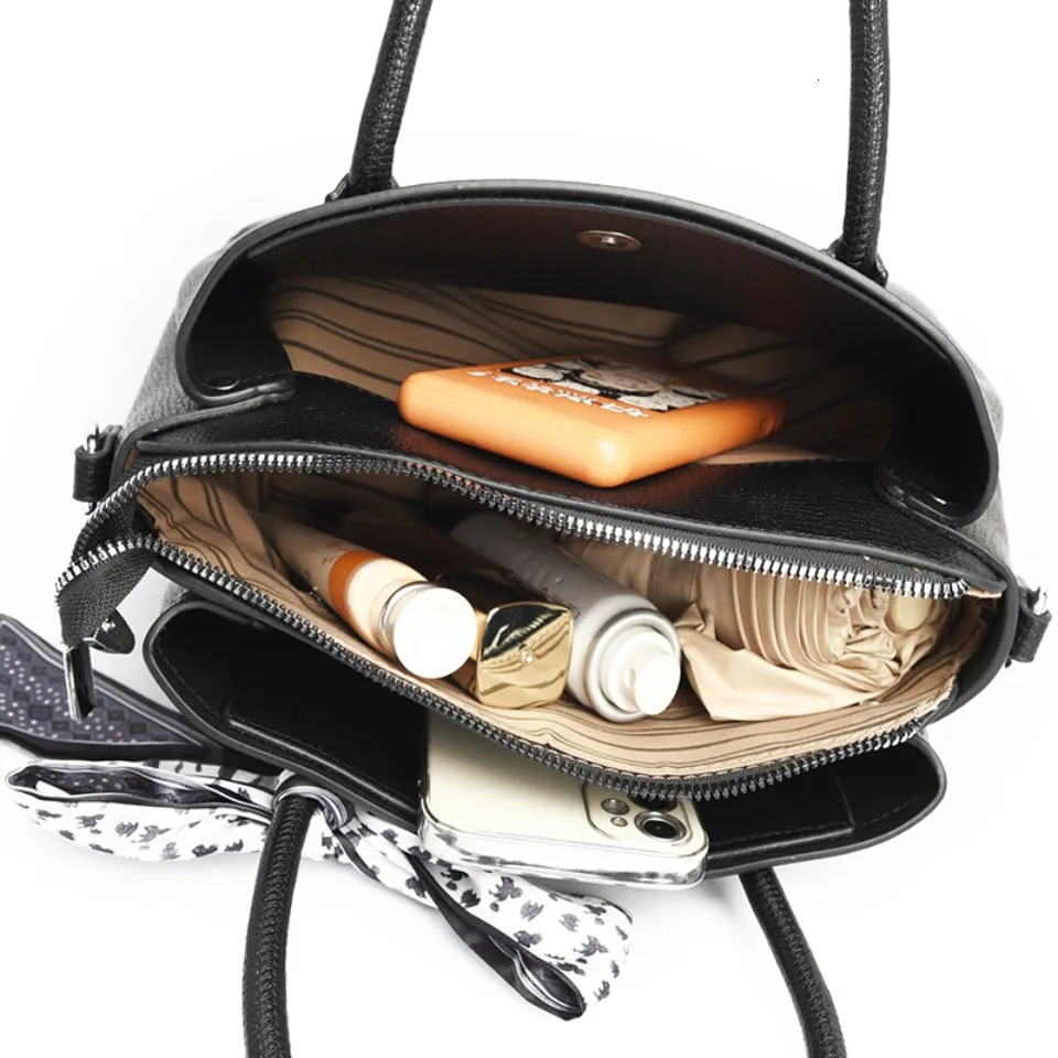 3 Layers Casual Tote Ladies Hand Bags Genuine Soft Pu Leather Handbags Women Bags for Women Sac A Main 251029