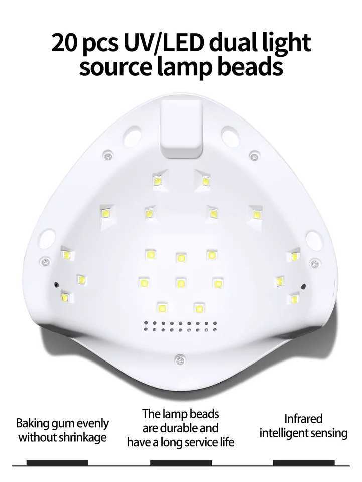 XEIJAYI 1Pc White UV LED Nail Lamp 20 Lamp Beads Nail Dryer Gel Polish Light UV Nail Light With 3 Timer Setting LED Dryer J251115