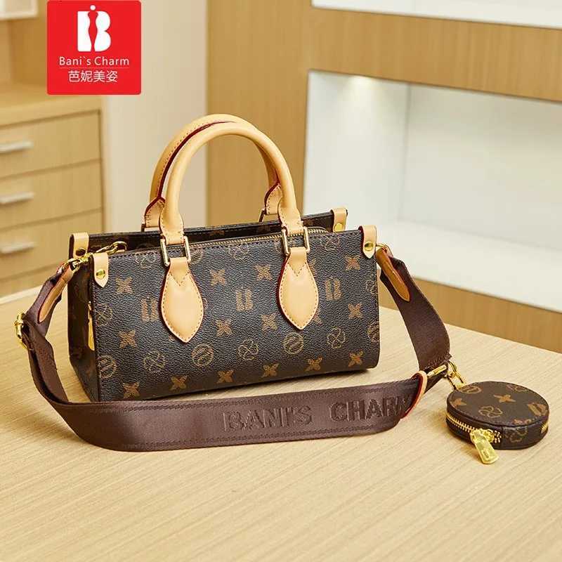 BANIS CHARM Womens Handbag 2023 New Handbag High Grade Designer Vintage Style Wide designer Shoulder Strap Crossbody Bag W251029