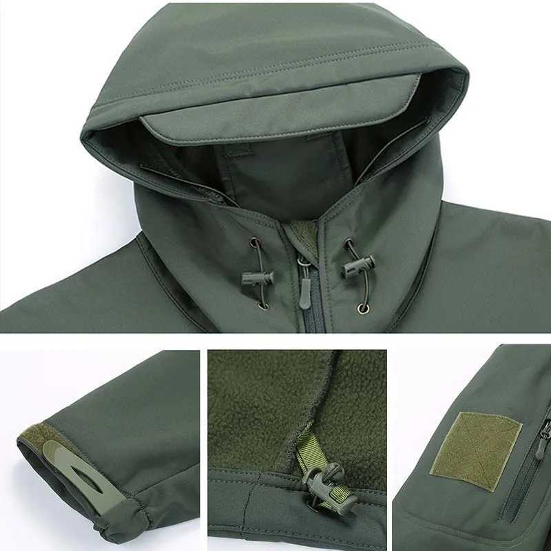Mens Winter Tactical Jacket Softshell Waterproof Hooded Fleece Thermal Top Outdoor Fishing Hiking Camping Ski Hunting Pants J251029