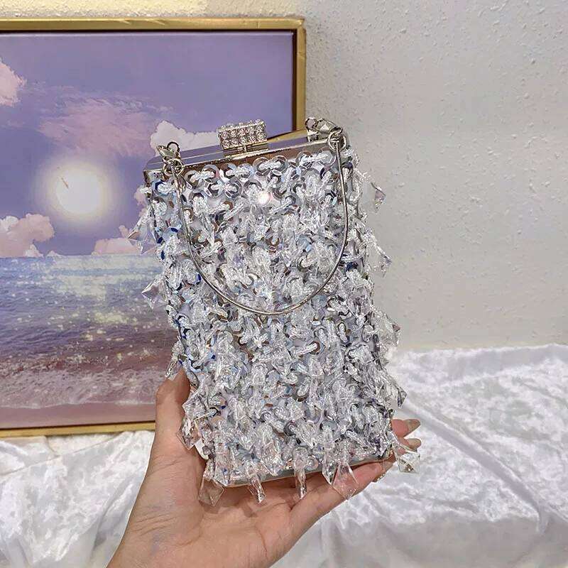 Designer Bags Vintage Metal Premium Sense Beaded Shiny Sequined Box Celebrity Temperament Dinner Party Messenger Bag Luxury Bag