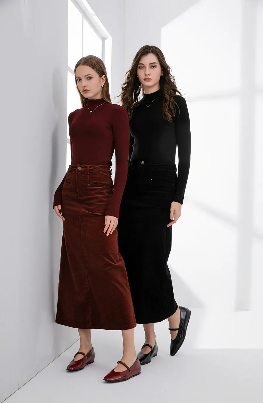 AS 2024 Retro corduroy skirt a little stretch soft super high stretch closedfit basic tops ship out in 1 day 251028