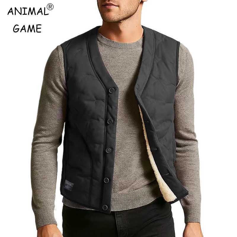 Mens Vest WaterResistant Winter Outdoor Button Sleeveless Warm Puffey Jacket Casual Lightweight Thick Sherpa Lined Coats W251029