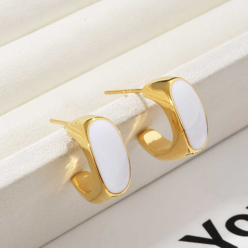 Luxury earrings 18K gold plated C-shaped minimalist earrings high-end personality light luxury s925 silver earrings for women free shipping birthday g