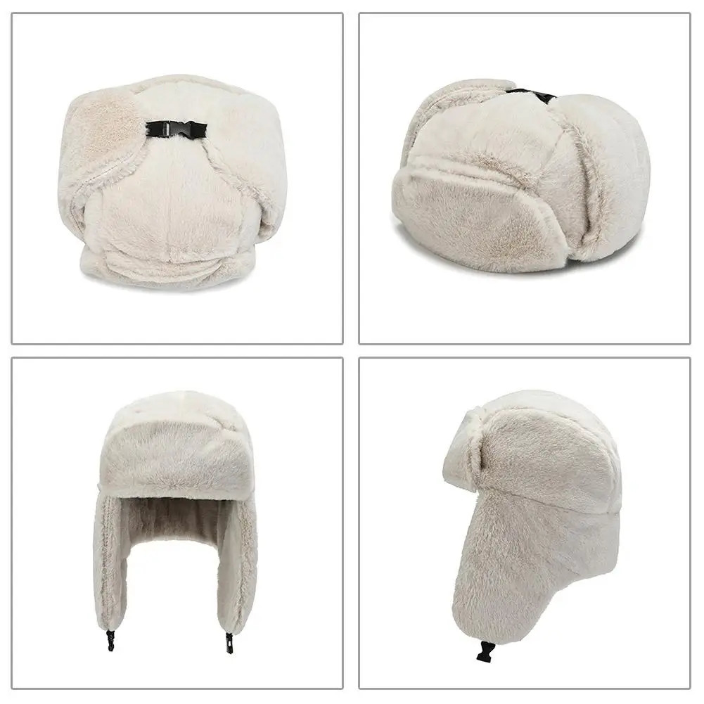Womens Winter Adjustable Thickened Warm Beanie Russian Caps Korean Fashion Ushanka Earflap Pilot Hat Womens Trend Bomber Hat 251029