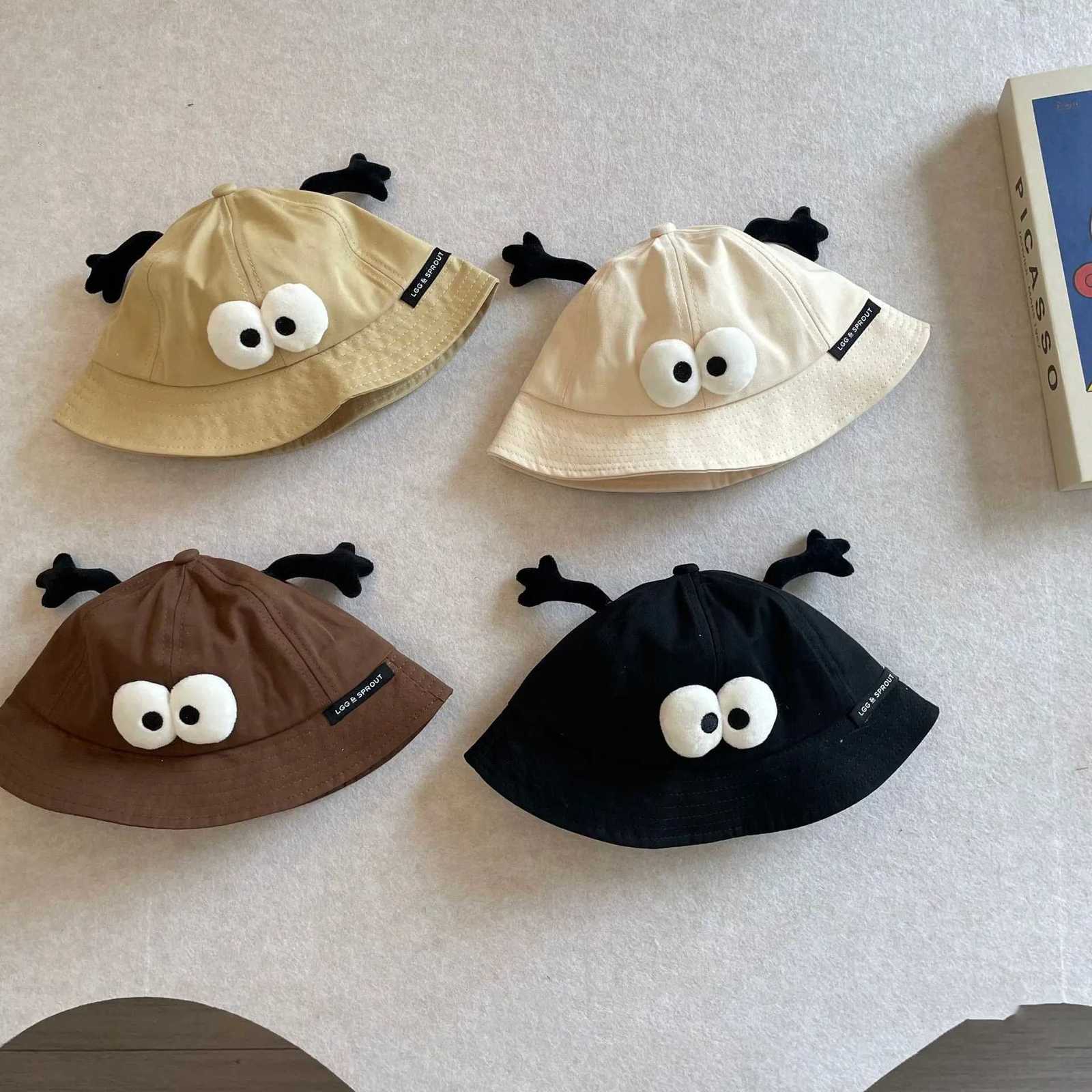 Cute Cartoon Boy Girl Fishermans Hats Outdoor Sunshade Children Basin Hat Sunscreen Baby Sun Bucket Cap Cotton Kid Casual Caps251028