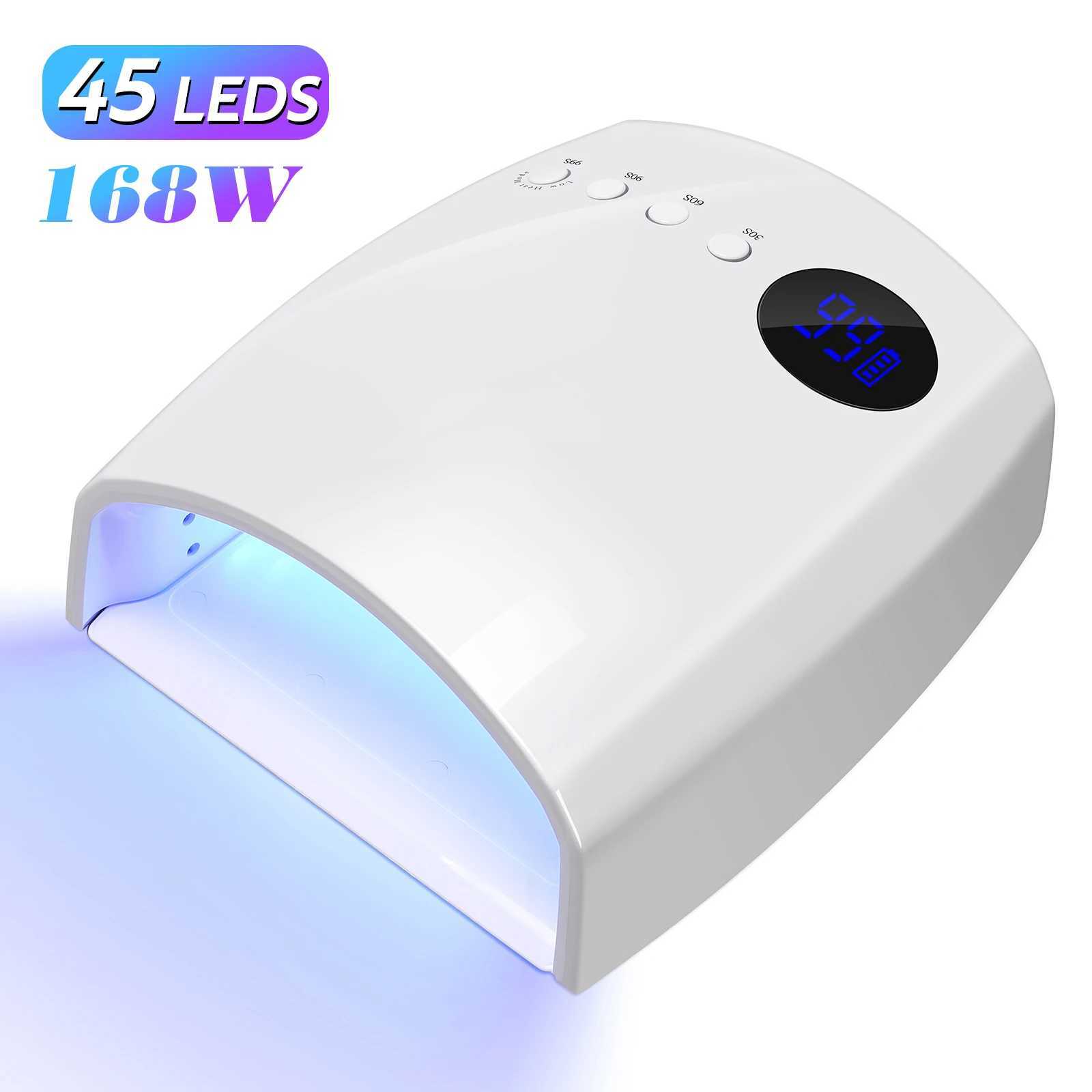 Cordless Rechargeable Nail Lamp with Handle 4 Timers Low Heat Mode Large Space UVLED Gel Dryer 2500mAh J251115