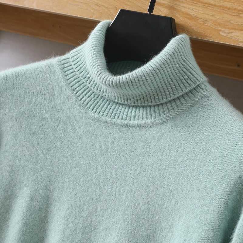 2025 new 100 pure mink cashmere turtleneck sweater mens highgrade highquality longsleeved casual fashion mink cashmere swea J251029
