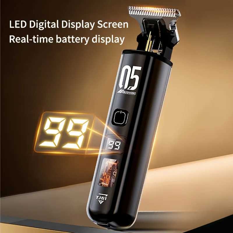 Professional mens electric hair cutter set 1 piece with LED display screen mens electric shaving blade gap free hairdressin M251029