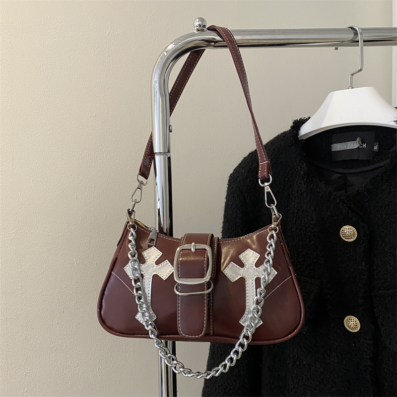 2025 New Fashion Women's Bag, Korean Color Block Chain Underarm Purse, Casual Small Square Shoulder Bag for Daily Use