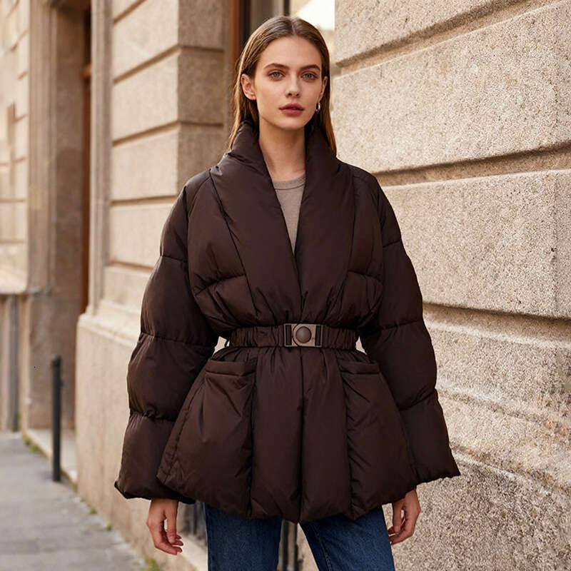 Cotton Padded Coat With Belt Long Sleeves Big Size Solid Warm Jacket 2024 Winter New Female Fashion Streetwear