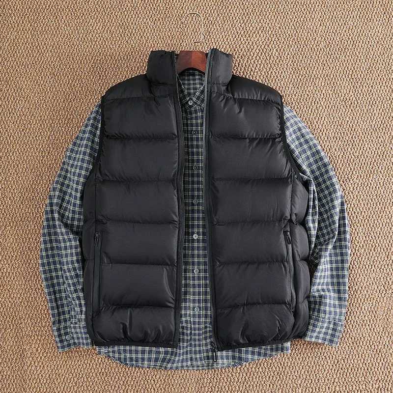 Down Padded Vest for Men Slim Fit Stand Collar Sleeveless Puffer Jackets Autumn Winter Casual Waistcoat Outwear Mens Warm Coat W251029