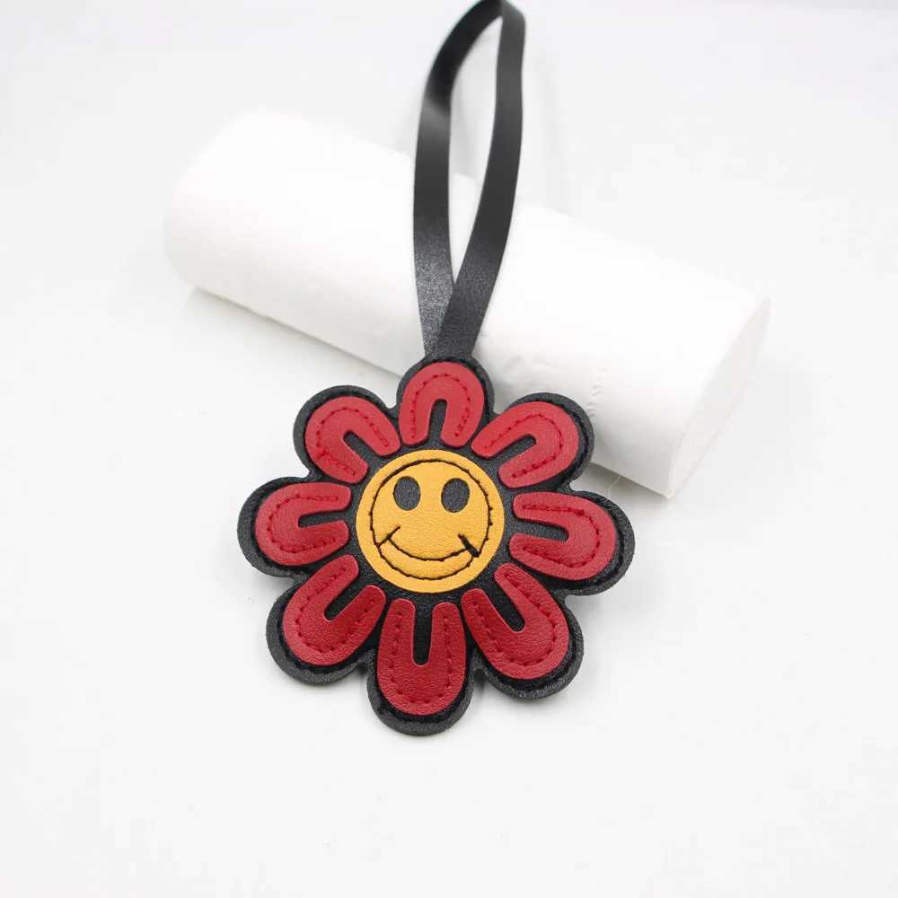 Creative Sunflower Leather Keychain Accessories Charm Key Ring Bags Pendant Handbag Girls Gift Birthday RetailW251029