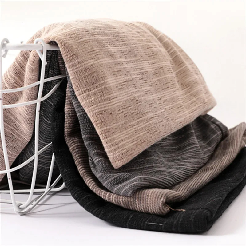 Solid Color Unisex Men Women Skullies Thin Beanies Hedging Cap Knit Knitted Cotton Double Layer Fabric Caps Casual Bonnet Hat 251029