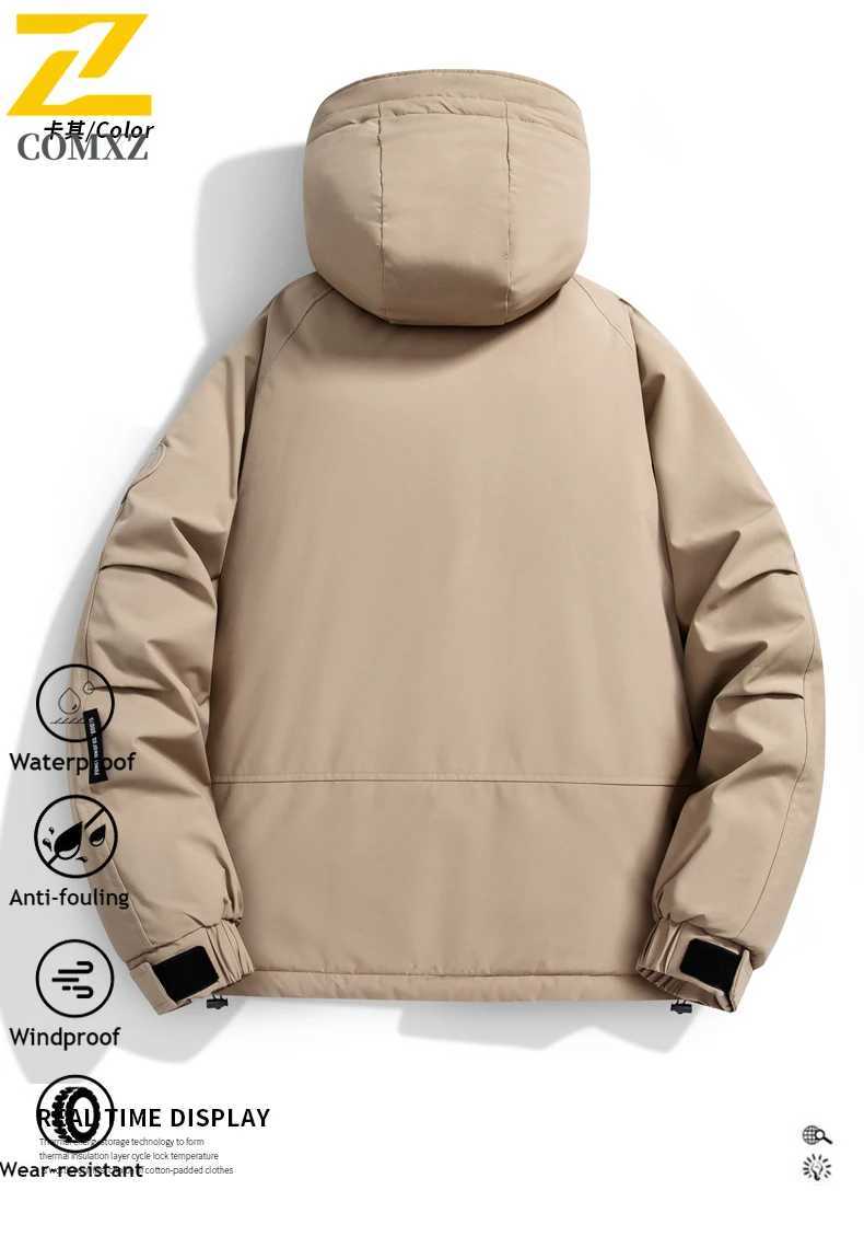 Mens Graphene Winter Jacket Lined Thick Warm Coat Waterproof Windbreaker MultiPocket Workwear Hiking Camping Outdoor Jackets J251029