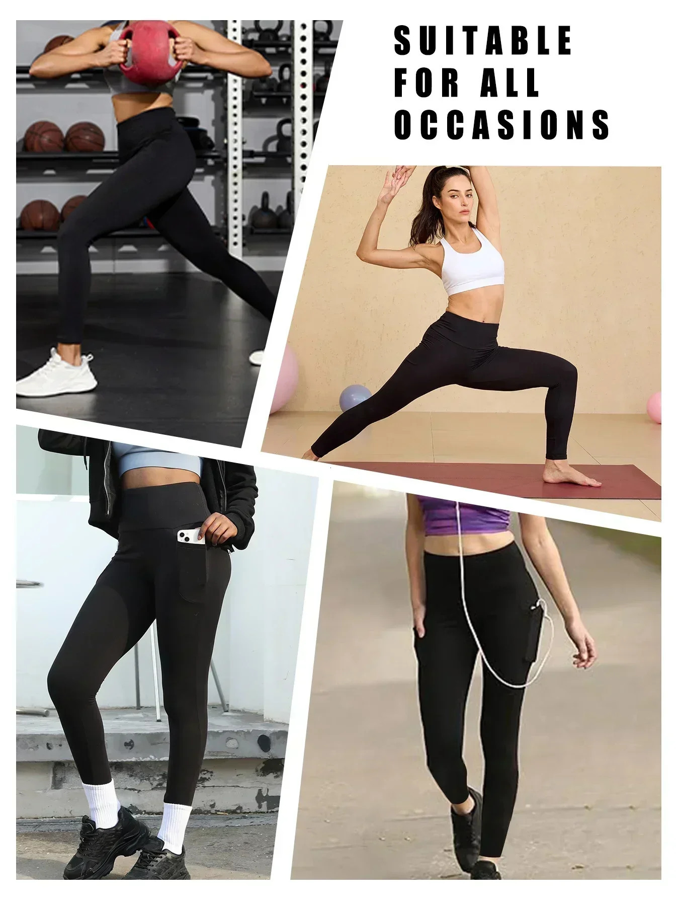 3 Pack Super Soft Leggings with Pockets for Women High Waisted Tummy Control Workout Yoga Running Pants 251029