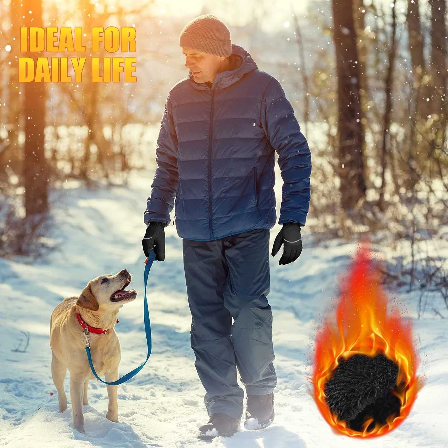 ZHUOHUA Winter Waterproof Ski Snow Warm Gloves for Women Men Windproof Cold Weather Thermal with Touchscreen All Fingers J251029