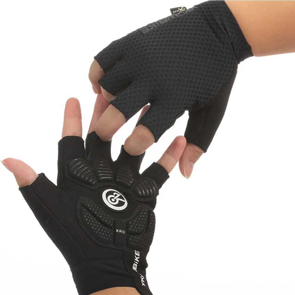 YKYWBIKE Cycling Gloves Unisex Half Finger PORON XRD Summer Breathable Shock Absorbing Bicycle Outdoors Road Bike Gloves J251029