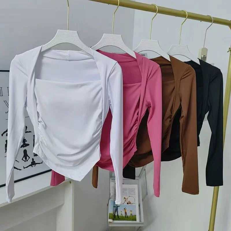 Womens Slim Fit Long Sleeve Yoga Top HighEnd Pilates Fitness Clothes Fixed Cup Autumn Winter Training TightXJ251029