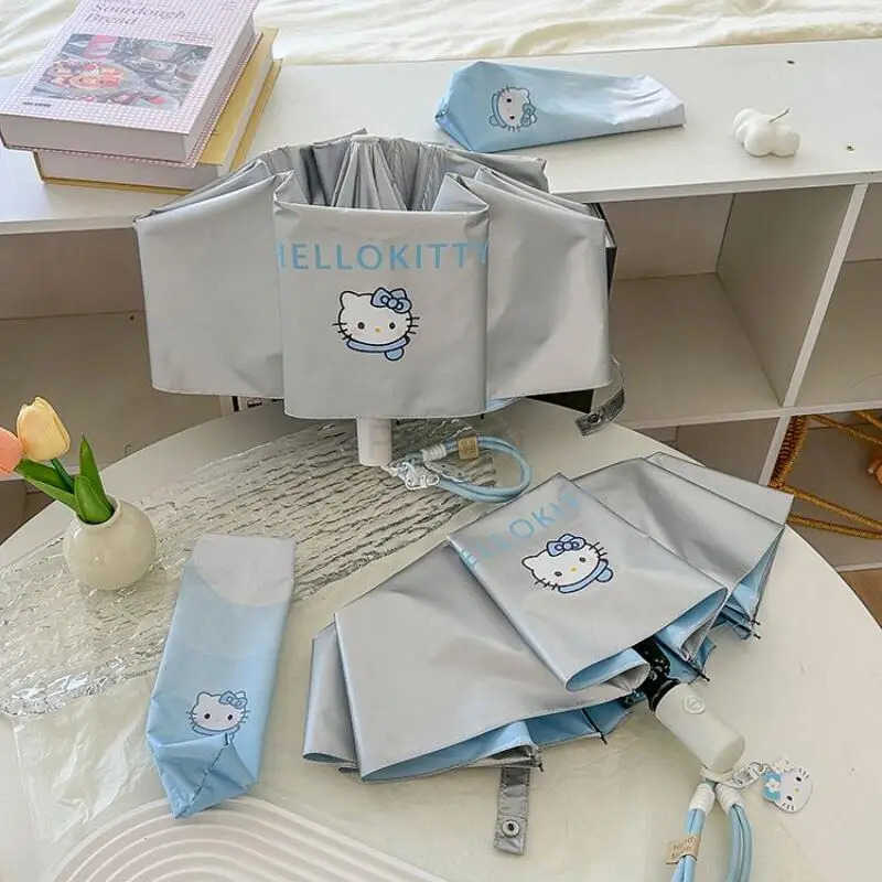 Sanrio Sanrio Hello Kitty Gradient Color Automatic Umbrella Kawaii Anime Sunscreen Uv Protection Student Convenient Foldable Umbrella L251029