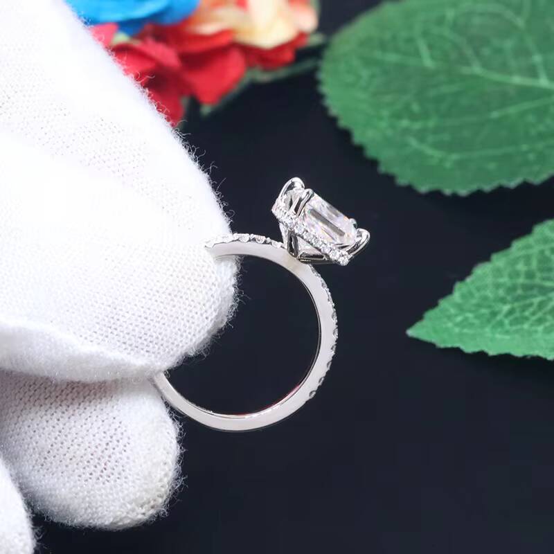 Yingma Fine Jewelry 925 Silver 14k 18k Solid Gold 2ct Princess Cut square Moissanite Ring