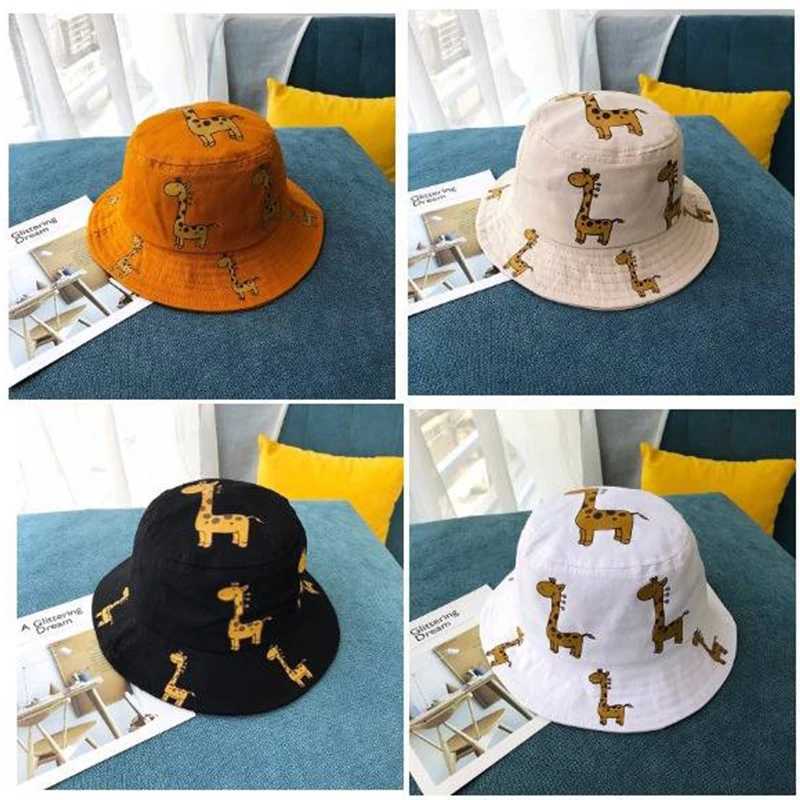 Summer Children Panama Hat Autumn Cartoon giraffe Girls Sun Hat Boys Outdoor Beach Hat Bucket Camping Fishing Cap 5M to 2Y251028
