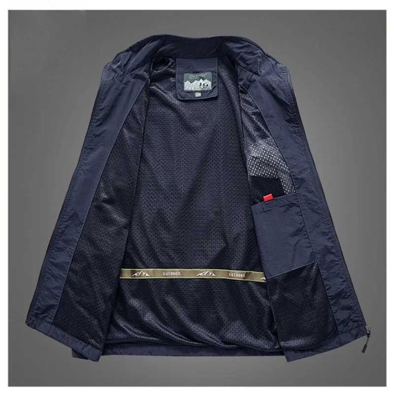 Lightweight Mens Vest Jacket Solid Color Vests Men Thin Hiking Fishing Vest Coat Shoulder Stand Collar Youth Sleeveless Jacket W251029