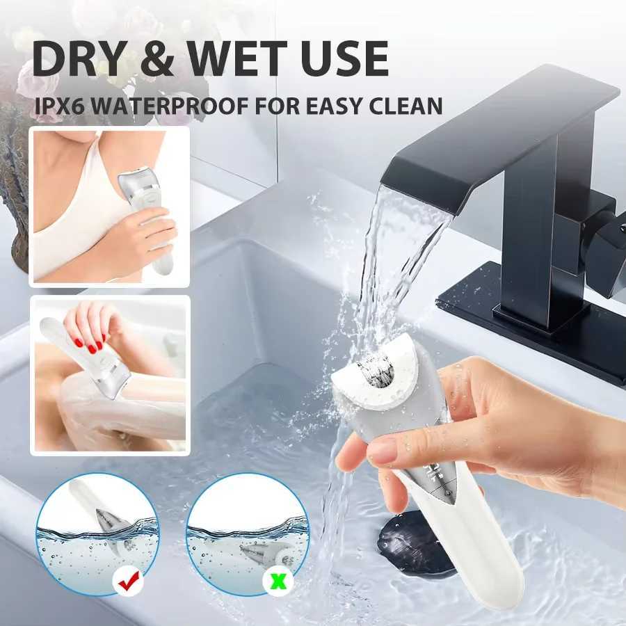 7in1 Electric Razor Bikini Line Trimmer Facial Massager Foot Callus Remover Body Hair Removal for Women Men Waterproof Epilator J251117