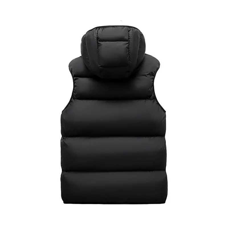 Winter Hiking Vest Male Outdoor Patchwork Windproof Mountaineering Hooded Vest Warm Thickened Camping Fishing Sleeveless Jacket W251029