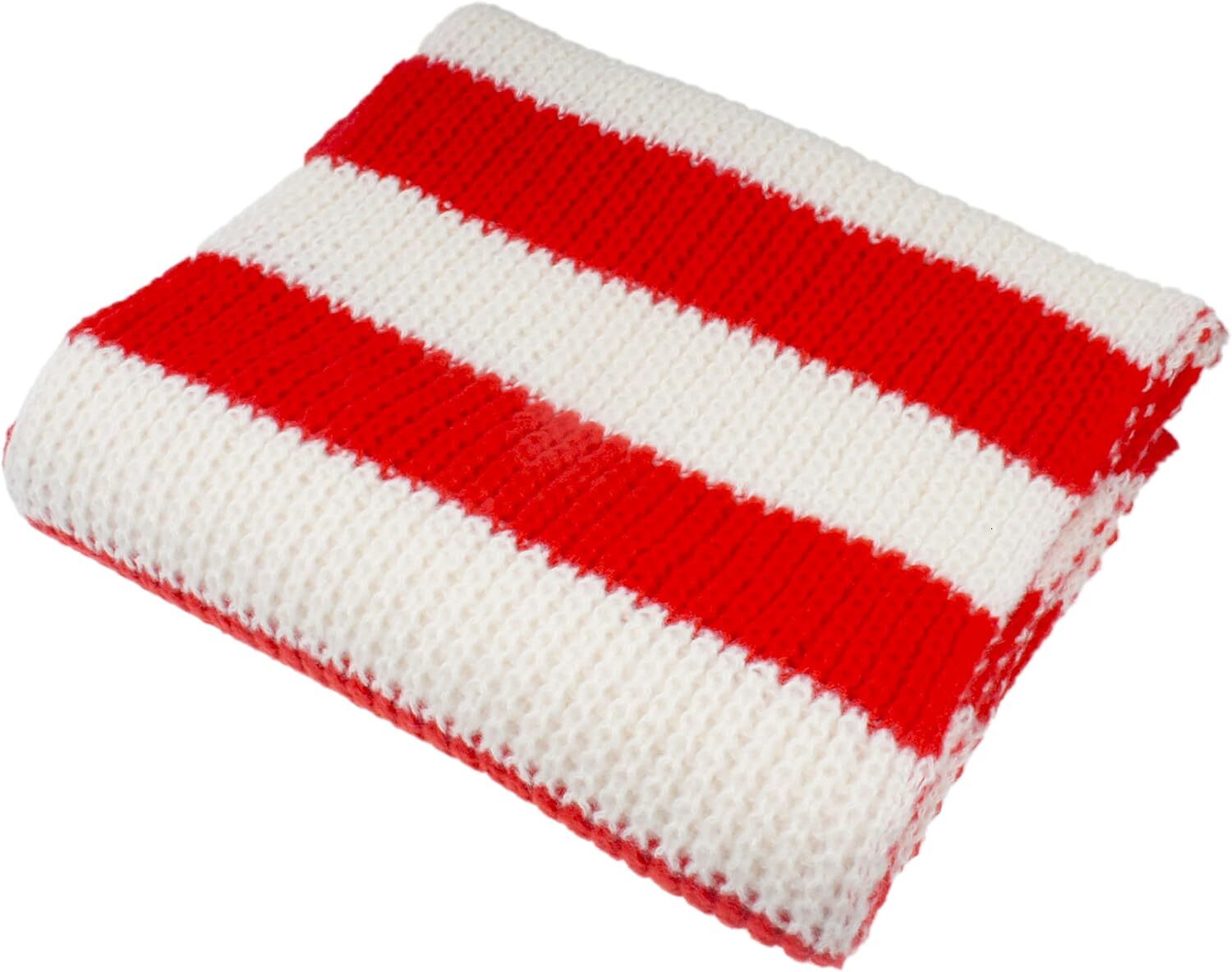 Custom Christmas Fall Winter Ultra Soft Knit Striped Scarf for Women Men Boys Girls