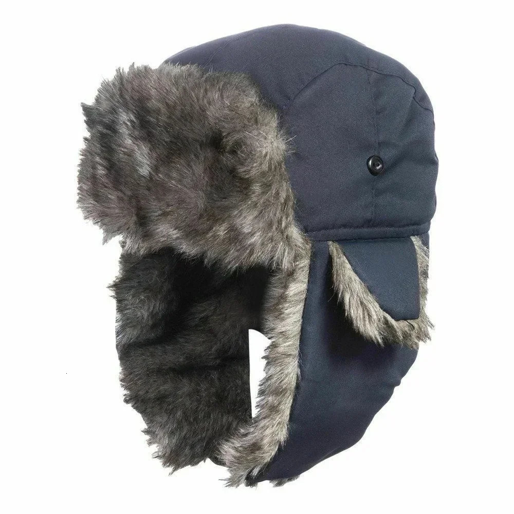 Unisex Warm Mens Women Trapper Cap Trooper Earflap Winter Flaps Ski Hat Bomber Hats Russian Ski Hat Faux Fur Hats 251029