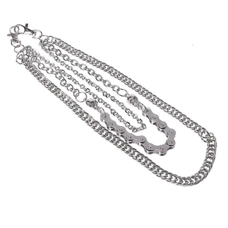 Punk Pants Chains Fashion Rock Jeans Waist Accessories Men Hip hop Skull Pendant 251021