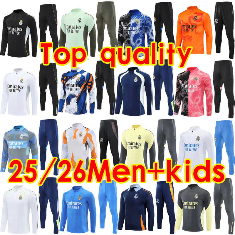 25 26 REAL MBAPPE BELLINGHAM MaDrIdS soccer 2025 2026 VINI JR HUIJSEN VAERDE TRENT Football jacket Training suit men kids kit long sleeved tracksuit s
