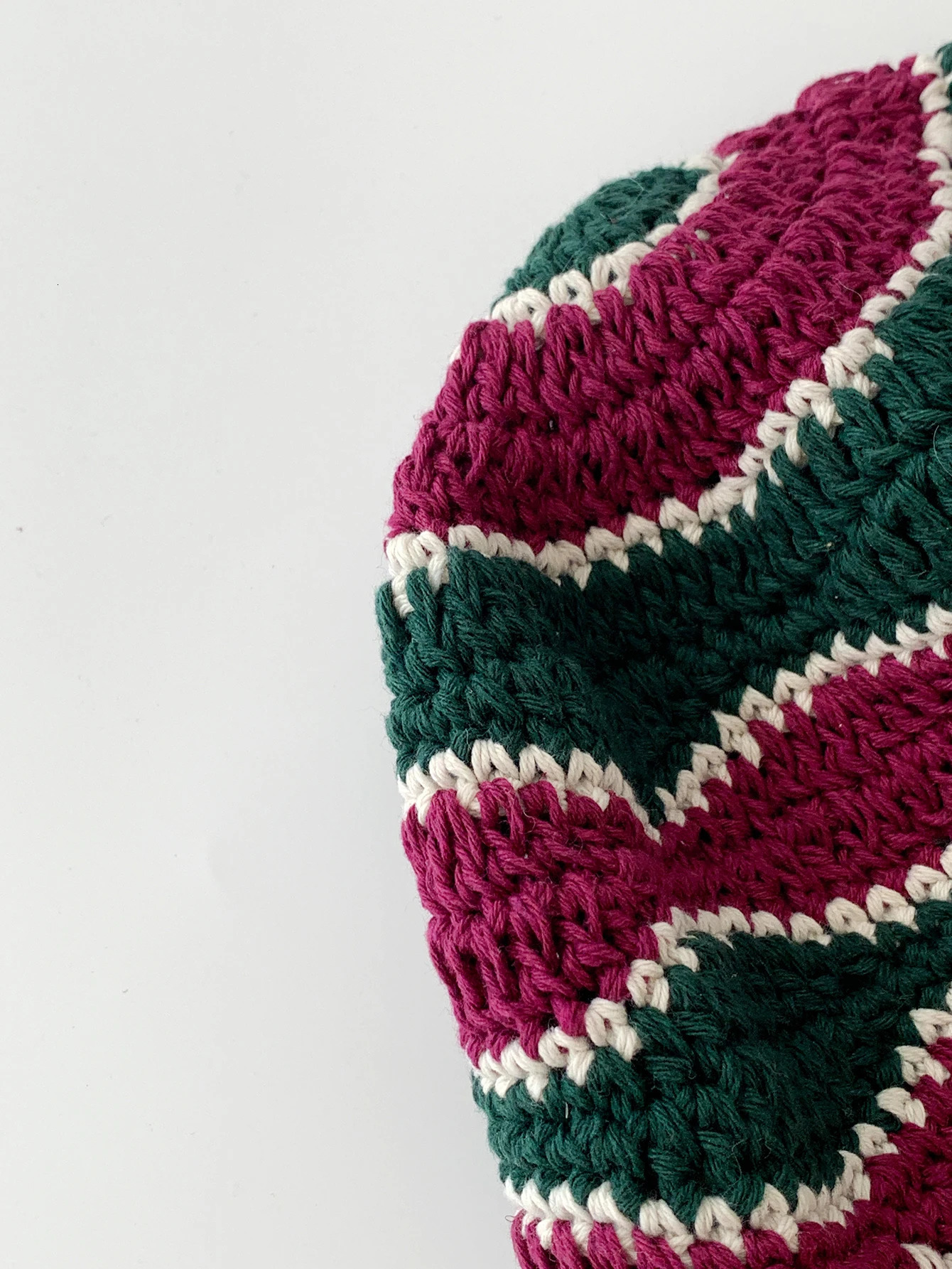Retro Stripesd Handmade Knitted Hat Dopamine Colorfulful Cut Out Fisherman Hat Womens Trendy FaceShowing Small Hat Woolen Hat 251029