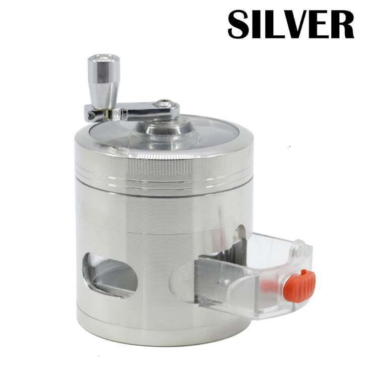 63MM 4-Layer Zinc Alloy Hand-Crank Grinder with Drawer, New Style Smoking Grinder
