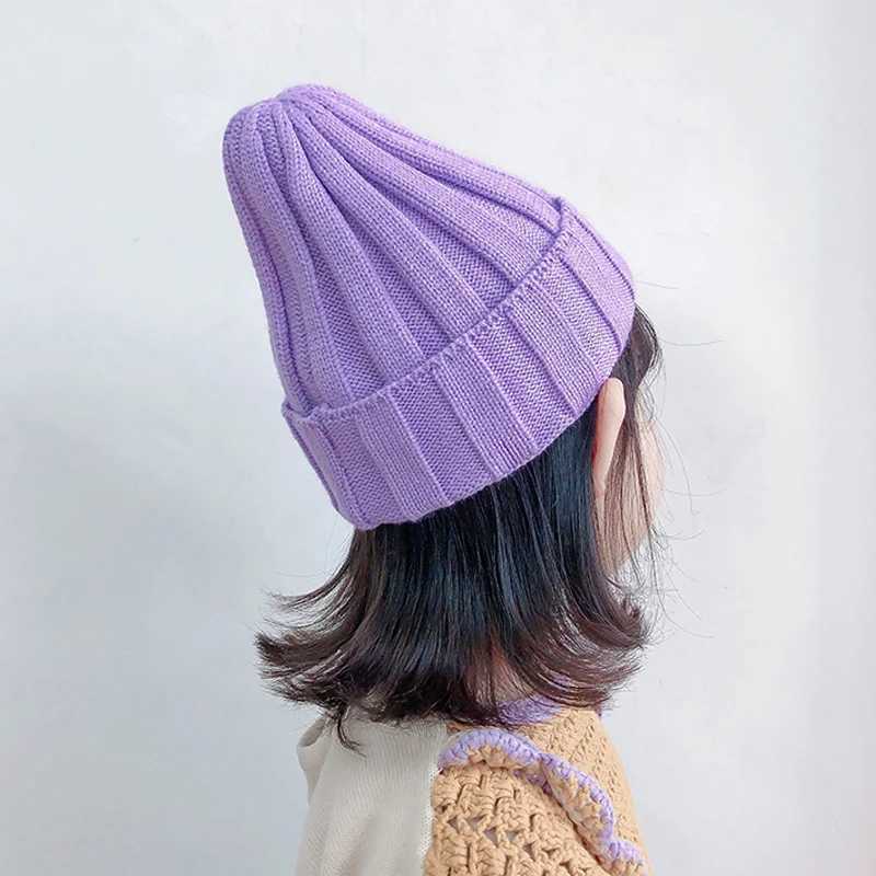Winter Kids Hat Candy Knitted Bonnet Baby Beanie Kids Cap Elastic Children Girls Boys Hats 11 Colors 15Y251028